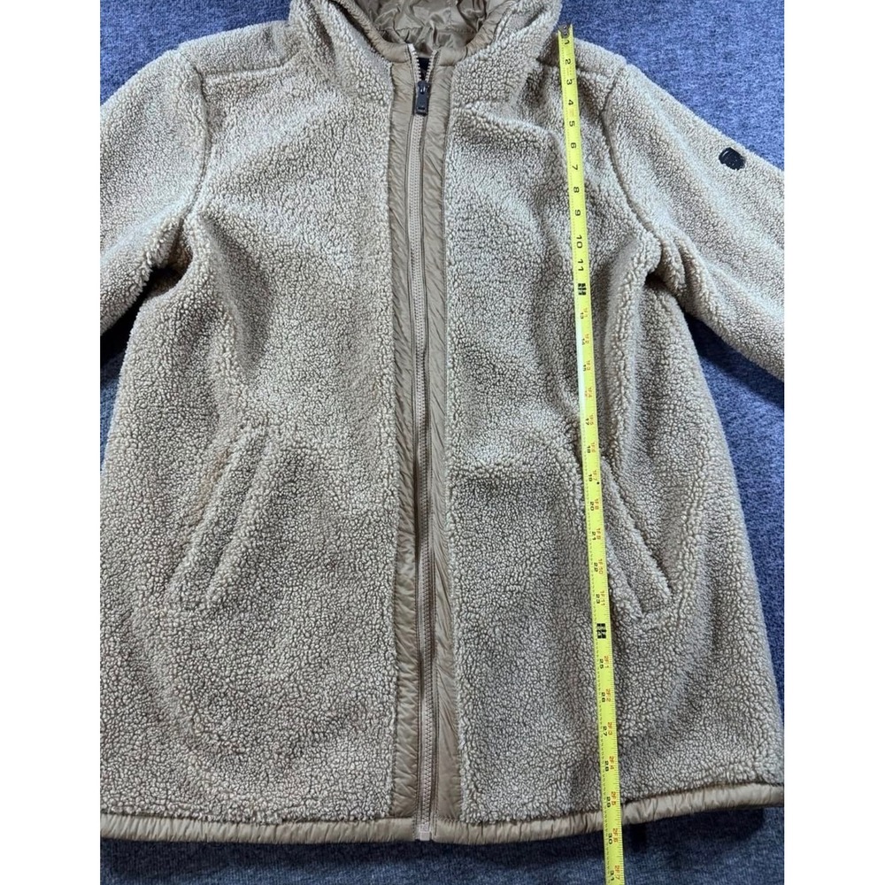 1 Madison Expedition Sherpa Fleece Hooded Jacket Tan Camel Full Zip Large - Picture 7 of 9